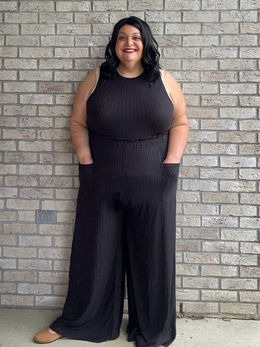 Basic Bae Ribbed Tank and Wide Leg Pants Set