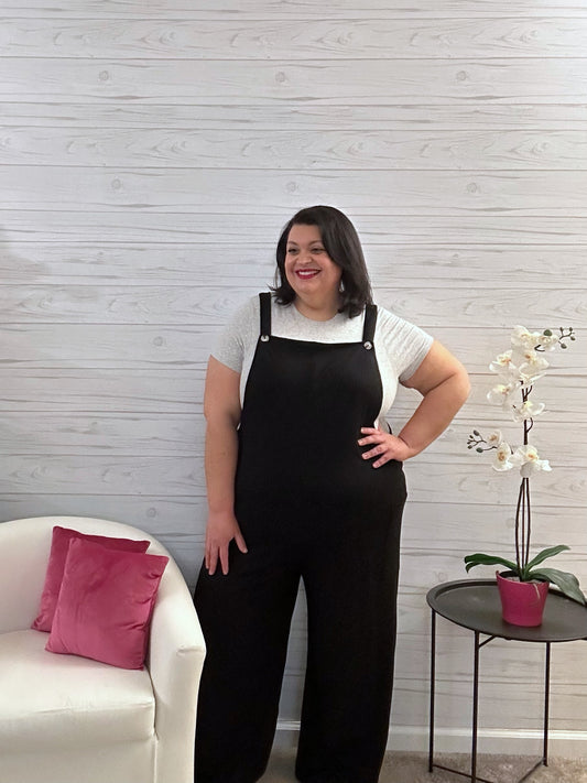 Double Take Full Size Wide Strap Overall with Pockets
