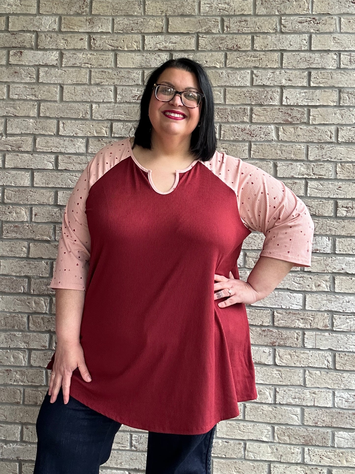 Zara red pink hearts top 10