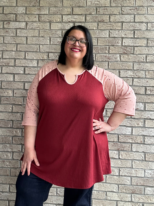 Zara red pink hearts top 10