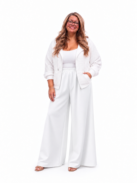 Elastic Waist Wide Leg Pants