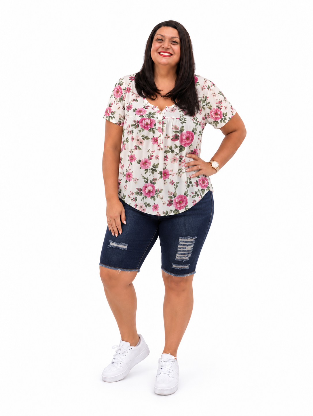 Shorts jegging desgastados con lavado oscuro Erin 3