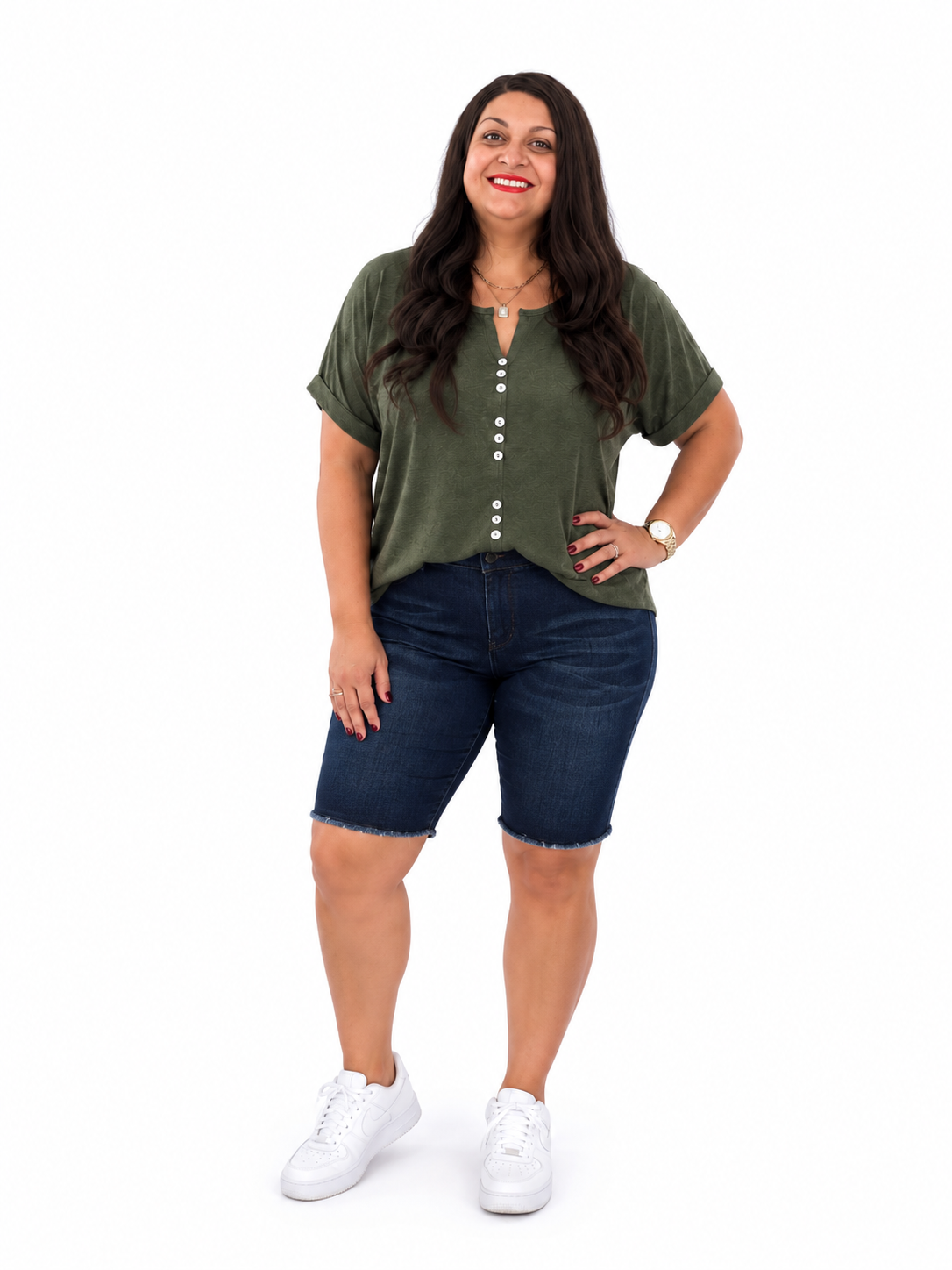 Shorts jegging Erin con lavado oscuro