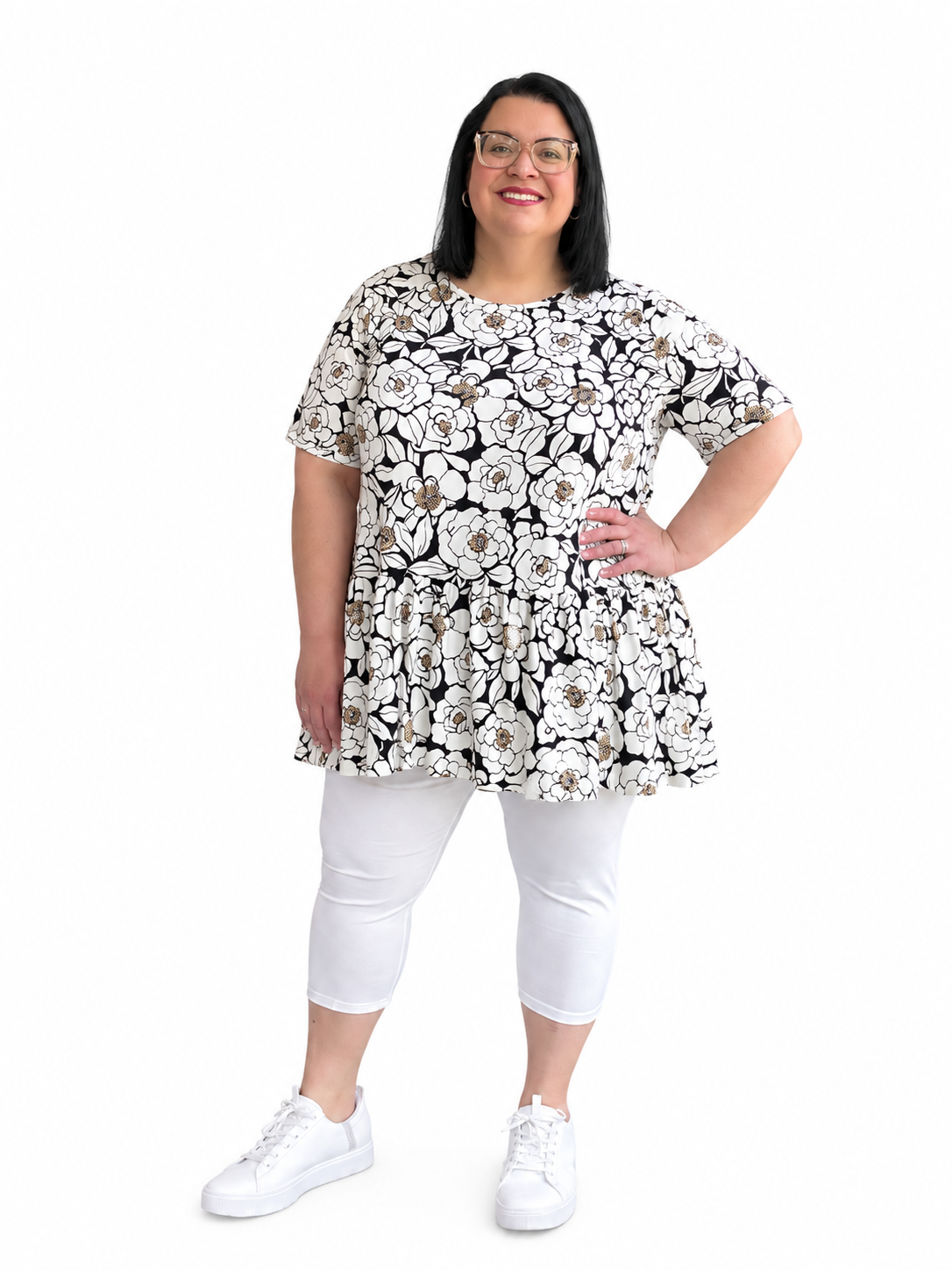 Allison white capri leggings