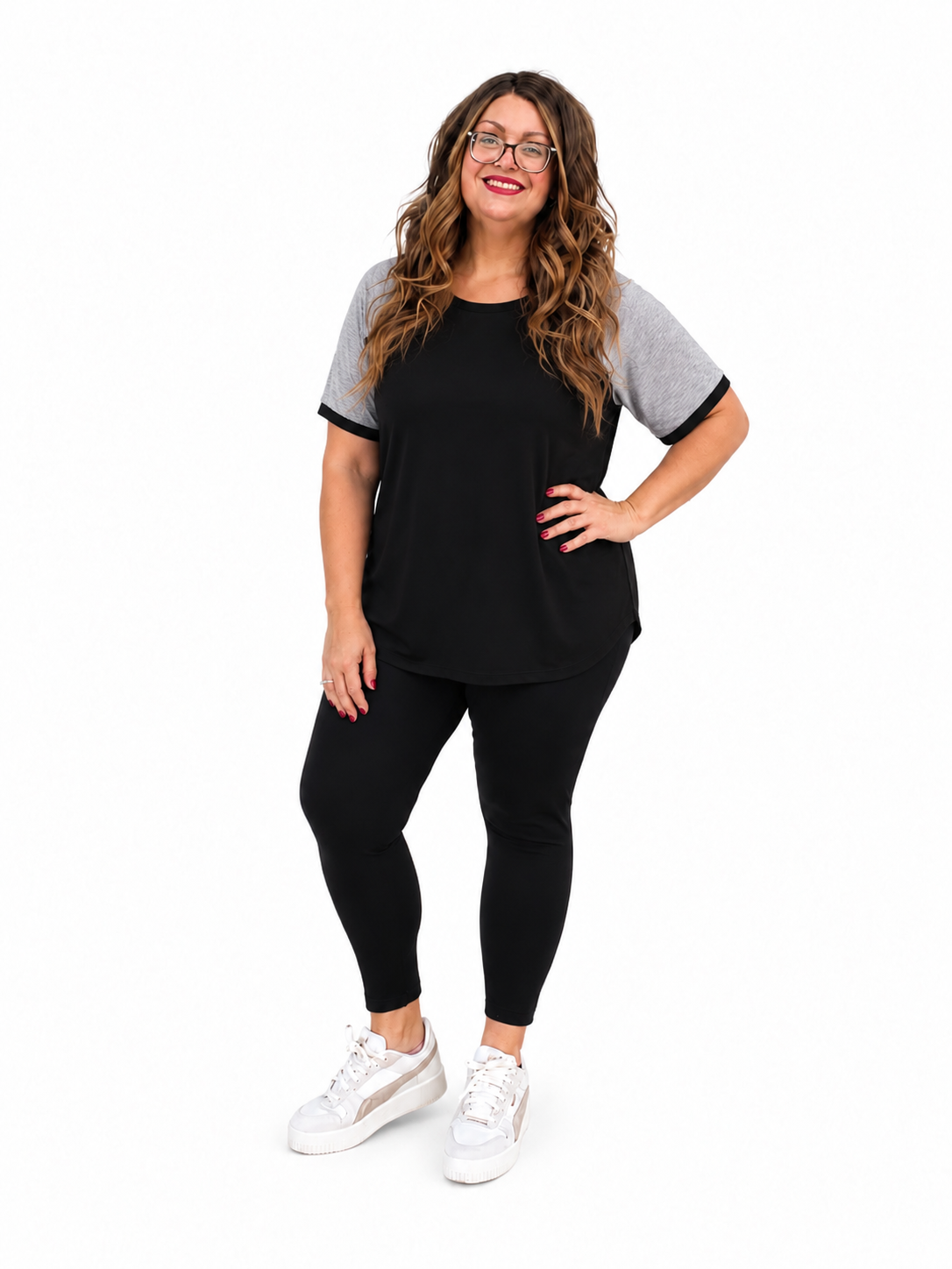 Casual Color Block Raglan Sleeve T-Shirt