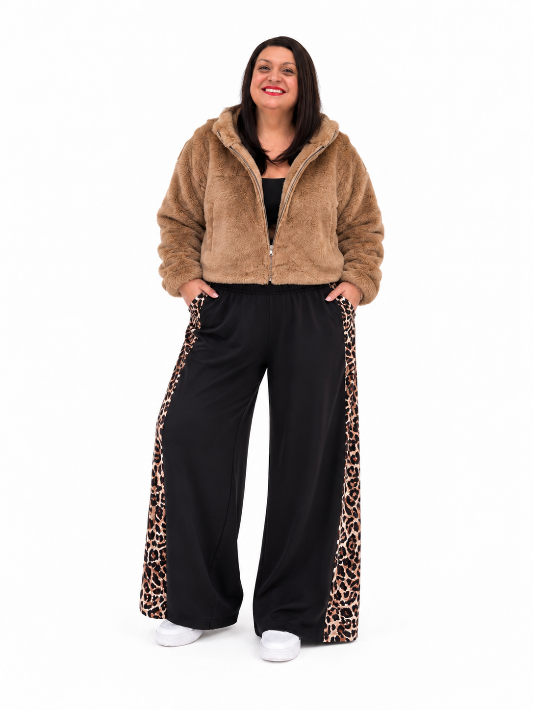 Leopard Print Wide Leg Pants