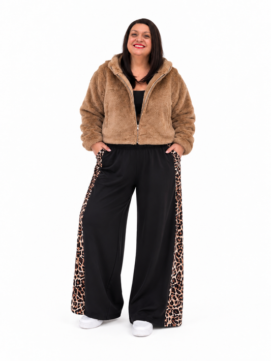 Leopard Print Wide Leg Pants