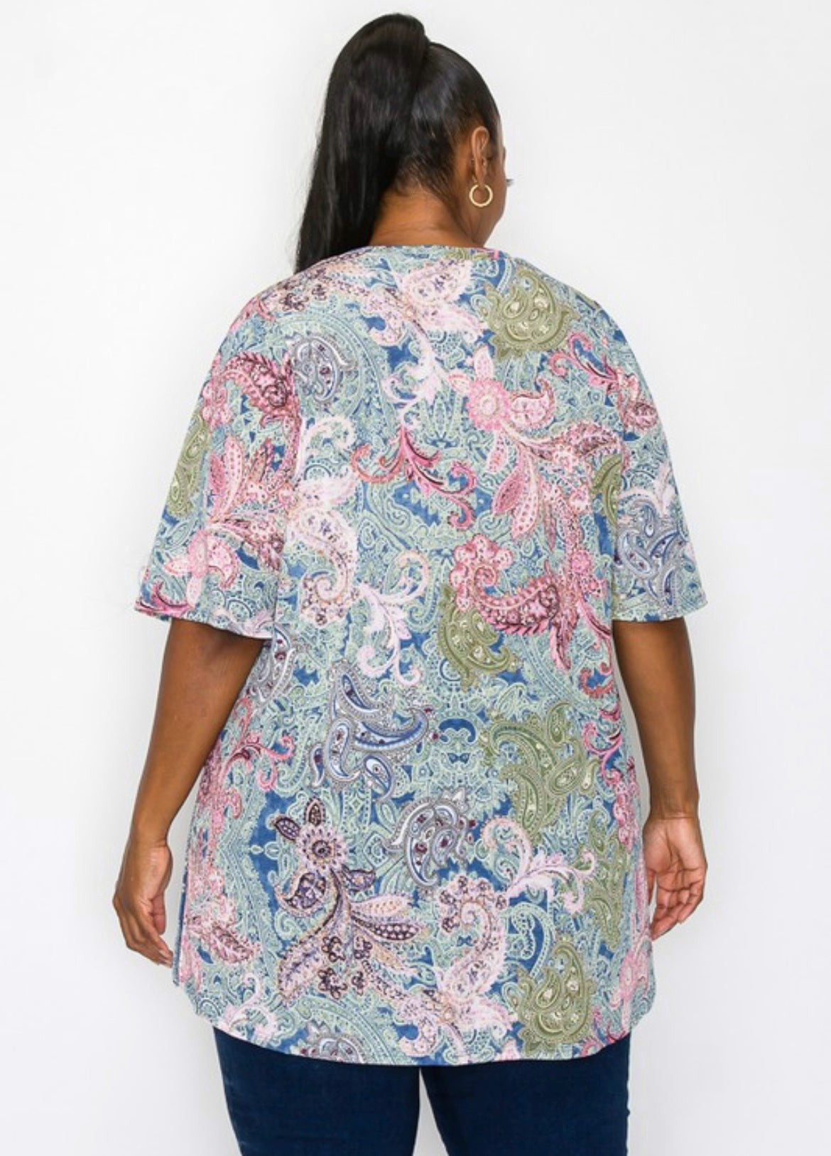 Celine blue print tunic top