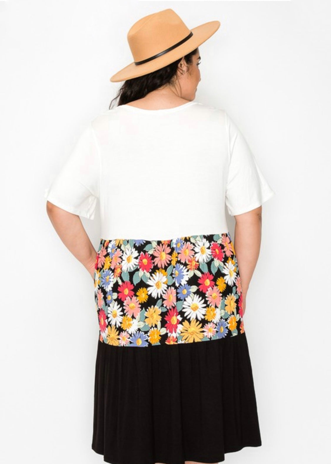 McKinley black floral colorblock babydoll dress 15