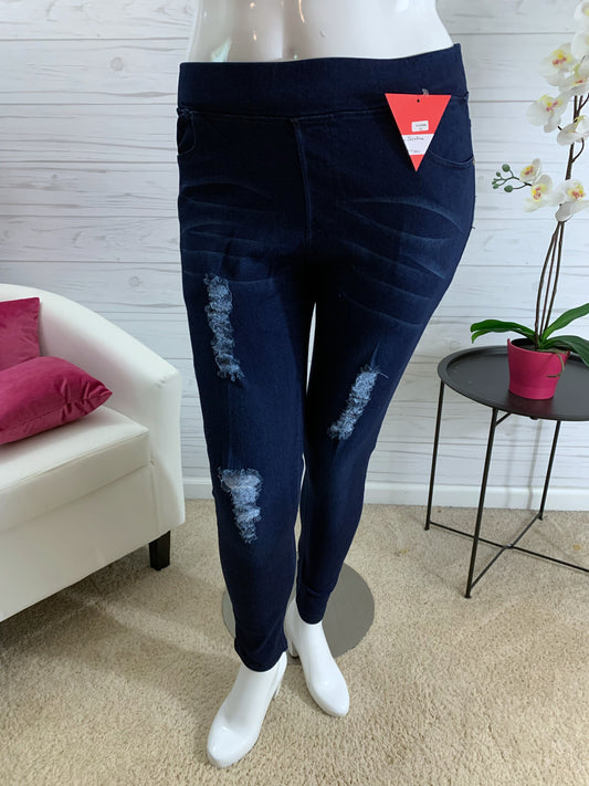 Josefina dark wash distressed jeggings 17